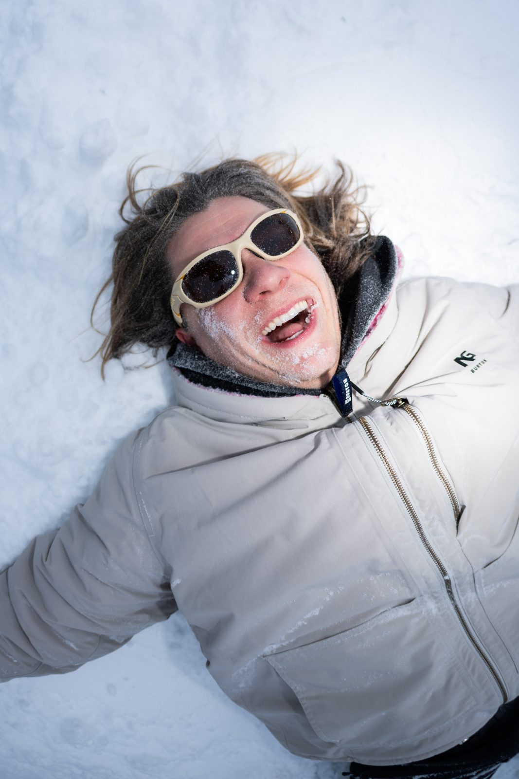 Josh Eckert laughing in the snow