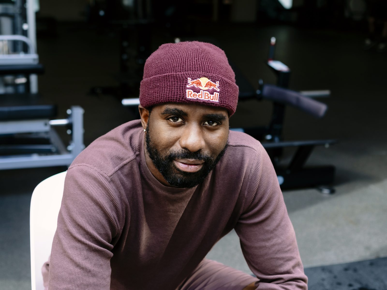Justin Williams in a Red Bull beanie